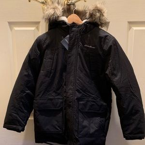 Eddie Bauer Down Parka Boys Medium 10-12 Black